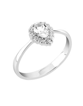 Lykka Casuals silver ring klar halo LYS25070