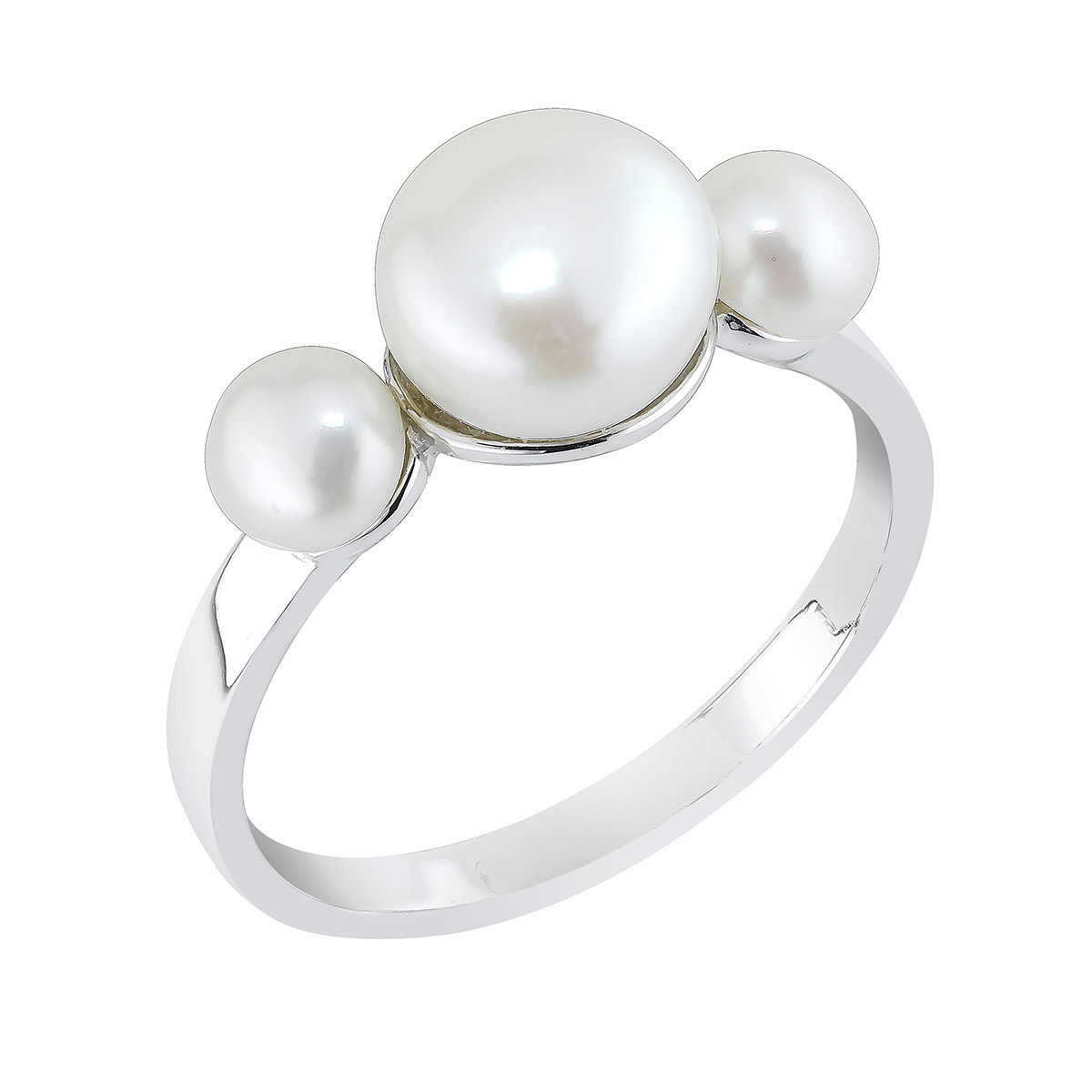 Lykka Pearls pärlring silver trippel LYS25073-175