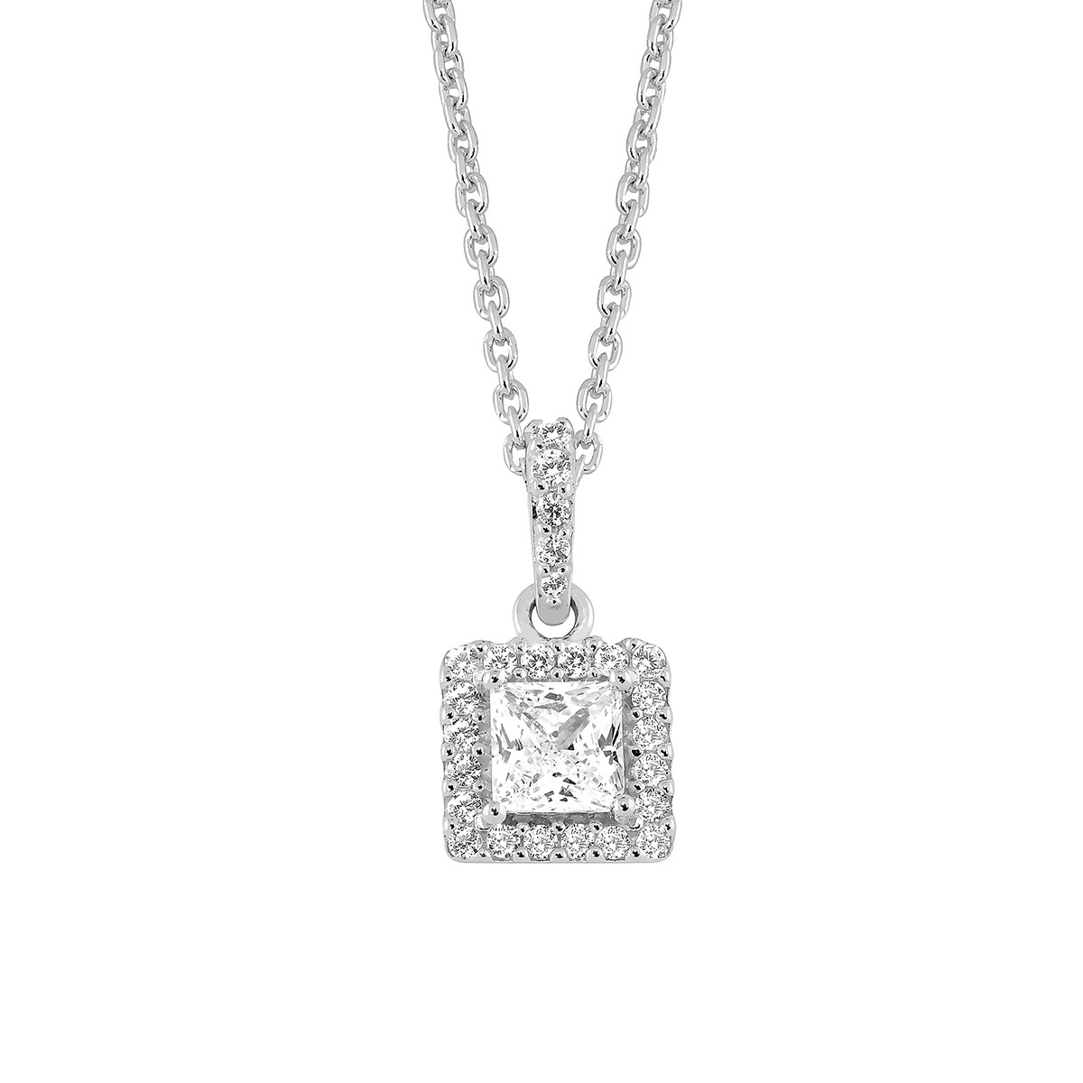 Lykka Casuals silverhalsband kvadrathalo LYS25074