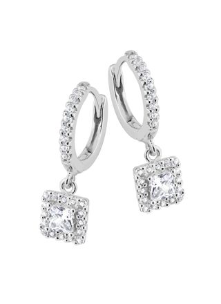 Lykka Casuals silverörhängen kvadrathalo LYS25075