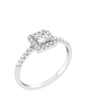 Lykka Casuals silver ring kvadrathalo LYS25076