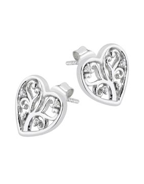 Lykka Symbols hjärtörhängen silver livets träd LYS25078