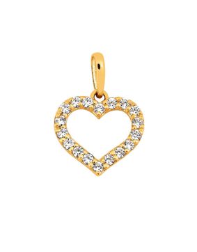 Lykken Hearts guld hjärta hänge cz