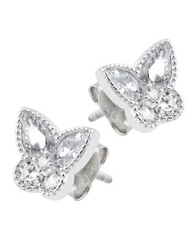Lykken Symbols silver örhängen fjäril zirkon 10mm