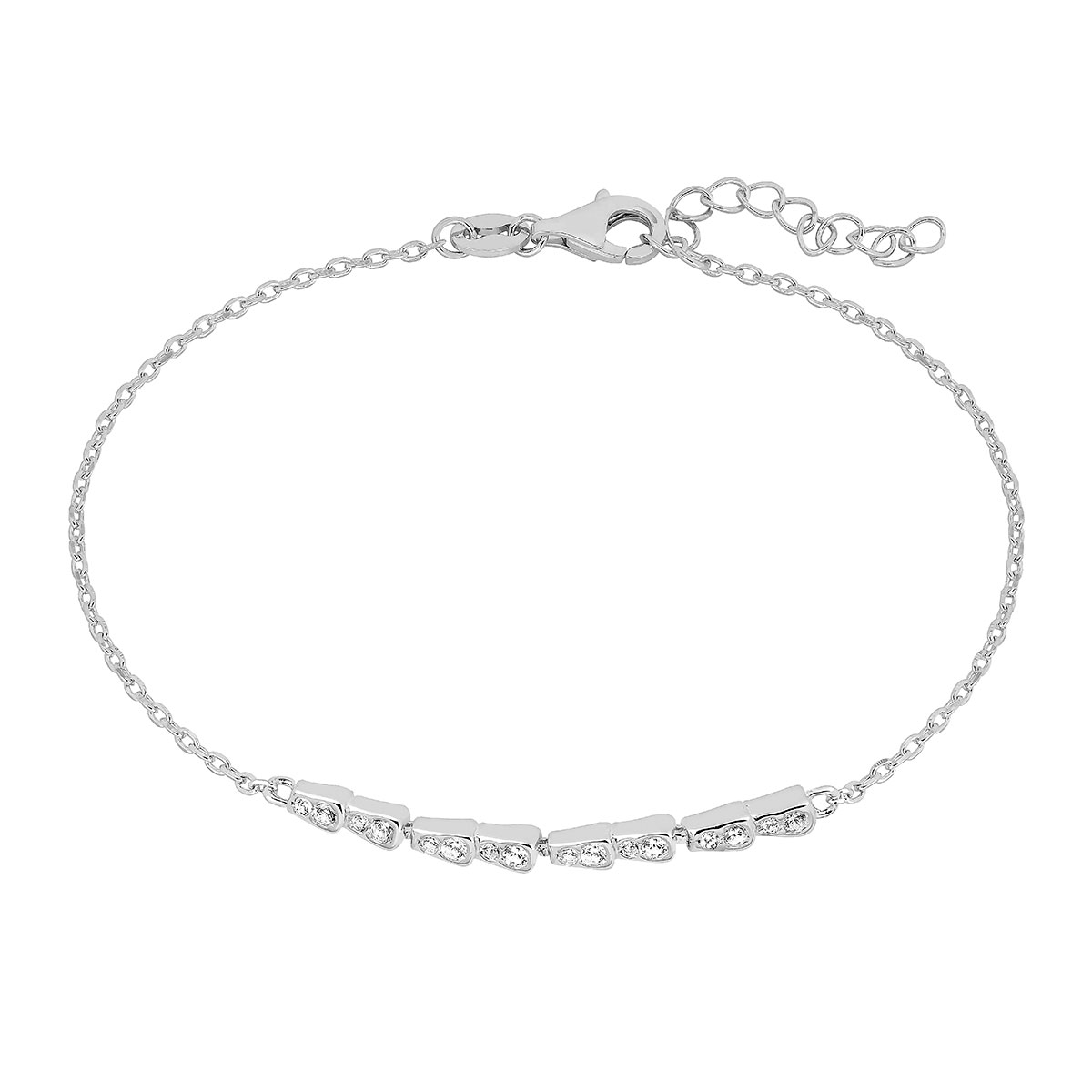 Lykka Casuals Silverarmband zirkon 17+3cm