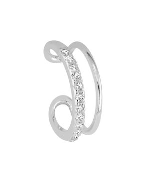 Lykken Casuals dubbelbåge ear cuff silver örhängen