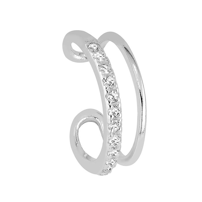 Lykka Casuals dubbelbåge ear cuff silver örhängen main product photo
