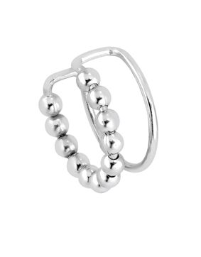 Lykka Casuals dubbelring ear cuff silver örhängen zirkonia