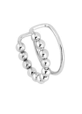 Lykka Casuals dubbelring ear cuff silver örhängen zirkonia