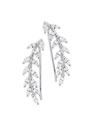 Lykka Casuals climber silver örhängen lövverk