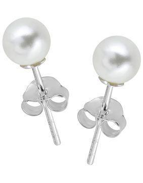 Lykken Pearls imitationpärlörhängen silver 6 mm