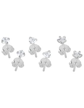 Lykken Casuals silverörhängesset klar zirkonia 3 mm