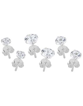 Lykken Casuals örhängesset silver klar zirkonia 4–6 mm