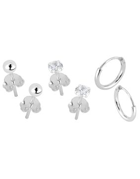 Lykken Casuals silverörhängesset – kulor, ringar & zirkonia