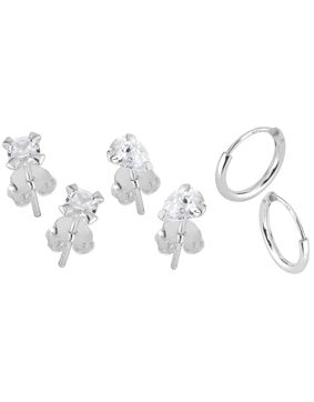 Lykken Casuals silverörhängesset – zirkonia & ringar