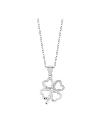 Lykken Symbols silverhalsband klöver 45 cm