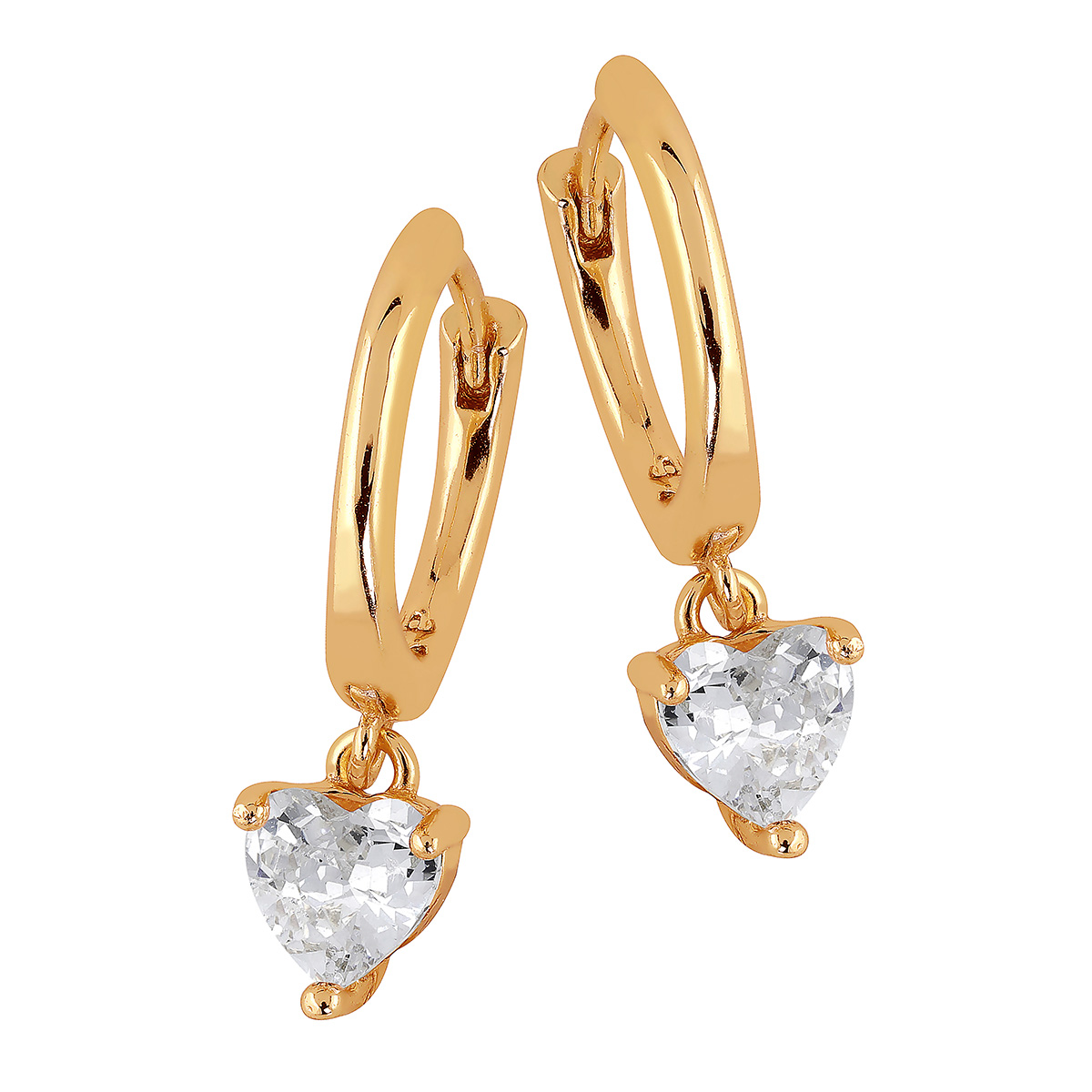 Lykka Casuals guldförgyllda hjärtörhängen 20 mm