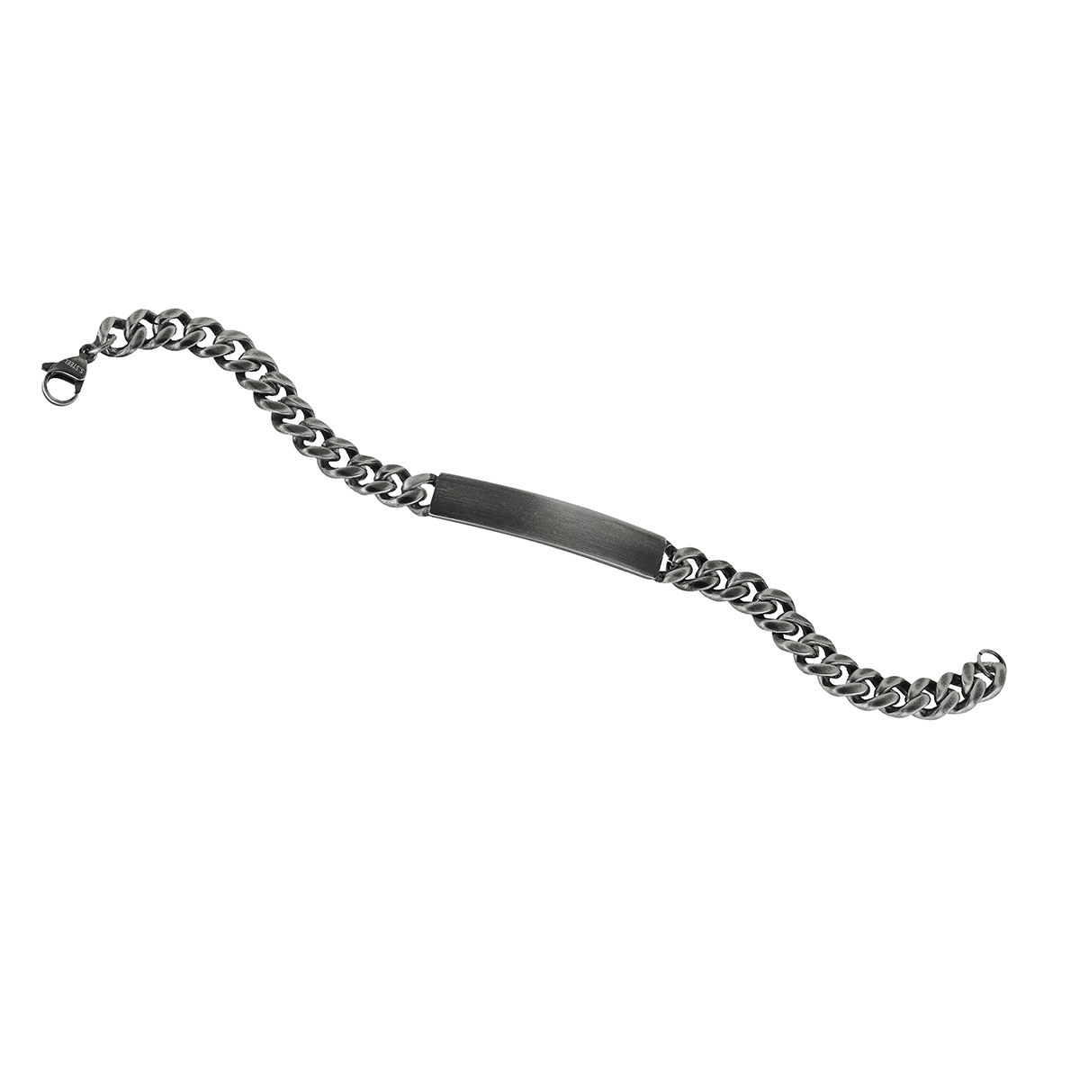 Lykka Strong stålplattelänkarmband 6 mm gun metal