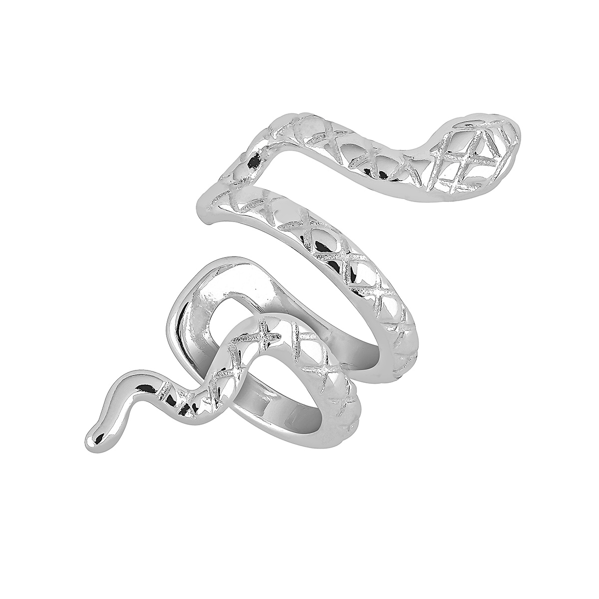 Lykken Symbols silverfärgade orm earcuff-örhängen 26 mm