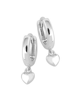 Lykken Hearts silverfärgade hjärtörhängen 11 mm