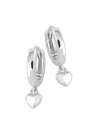 Lykken Hearts silverfärgade hjärtörhängen 11 mm