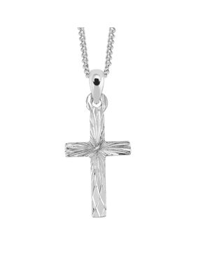 Lykken Crosses silver glittrande korshalsband 45 cm