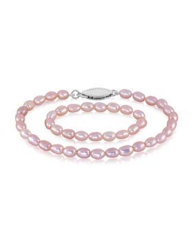 Lykken Pearls doppärlarmband rosa 15+8cm