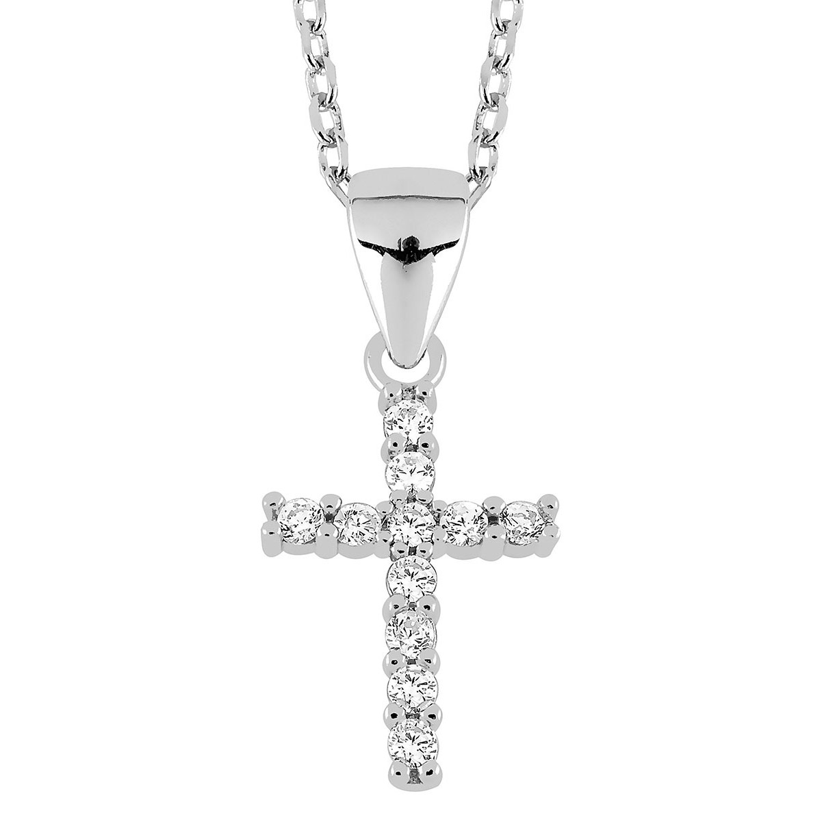 Lykka Crosses silver nätt korshalsband 45 cm