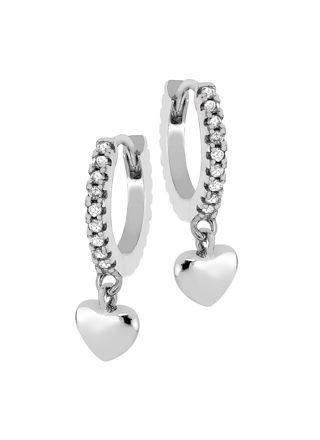 Lykken Hearts silver hjärtformade creoler