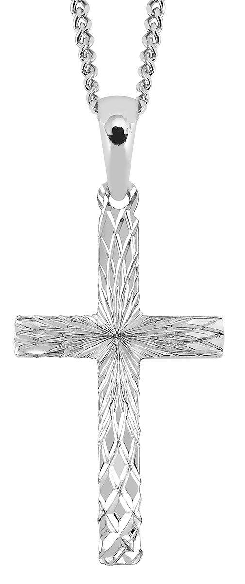 Lykka Crosses diamantslipat korshalsband i silver
