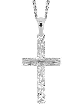 Lykka Crosses diamantslipat korshalsband i silver