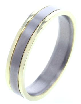 Lykka Strong slät tvåfärgad titanring rak 5 mm