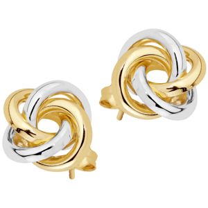 Lykka Symbols tvåfärgade guld knut örhängen main product photo