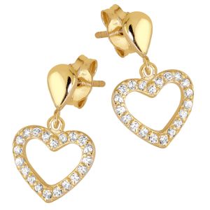 Lykka Hearts guld örhängen med hjärtformade droppe main product photo