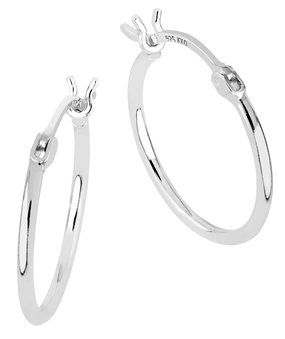 Lykka Casuals silver hoops i blankpolerat silver 1,5 x 10 mm