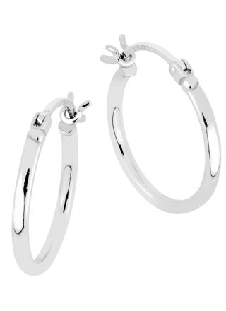 Lykka Casuals silver hoops i blankpolerat silver 2 x 15 mm