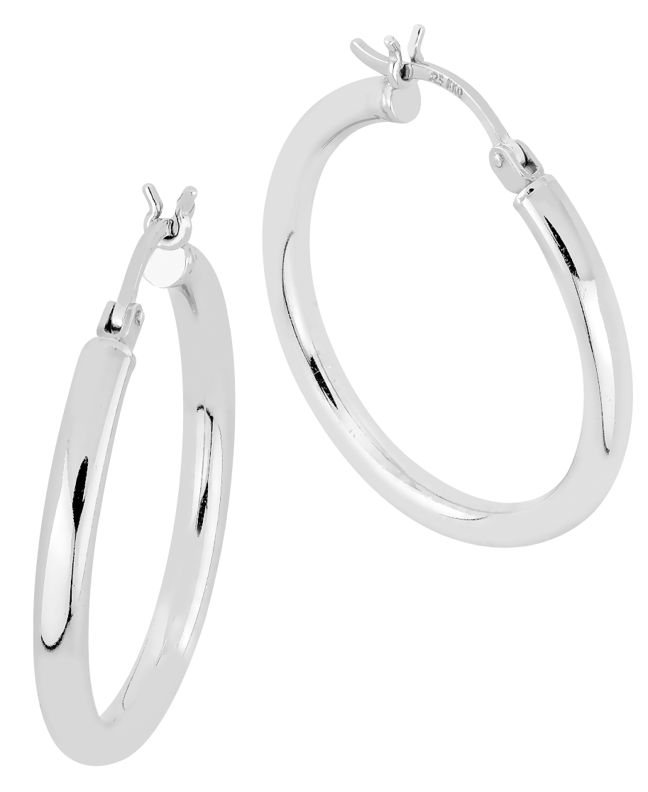 Lykka Casuals silver hoops i blankpolerat silver 3 x 30 mm
