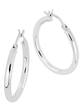 Lykka Casuals silver hoops i blankpolerat silver 3 x 30 mm