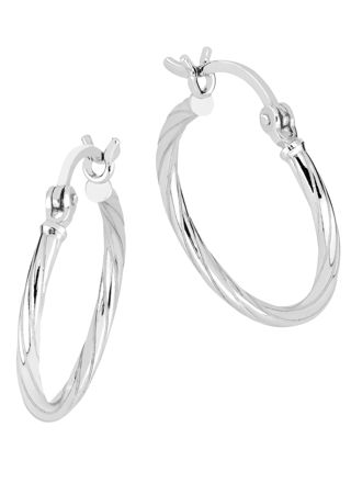 Lykka Casuals tunna hoops i silver 2 x 10 mm