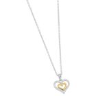 Lykka Hearts tvåfärgat hjärthalsband i silver