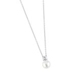 Lykka Pearls pärlhalsband i silver med zirkonia sten