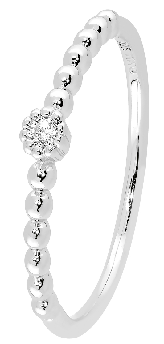 Lykka Casuals tunn enstens silverring med kultråd 1,5 mm