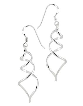 Lykka Casuals snurriga hängande krok silverörhängen