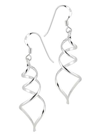 Lykka Casuals snurriga hängande krok silverörhängen