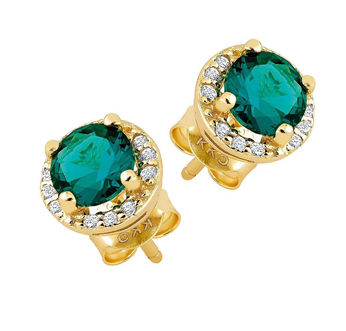 Lykka Casuals halo-silverörhängen grön