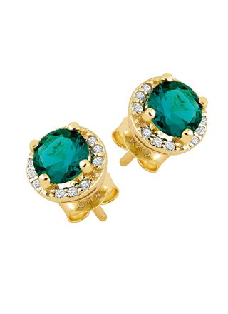 Lykka Casuals halo-silverörhängen grön