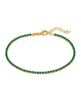 Lykken Casuals tennis silverarmband grön