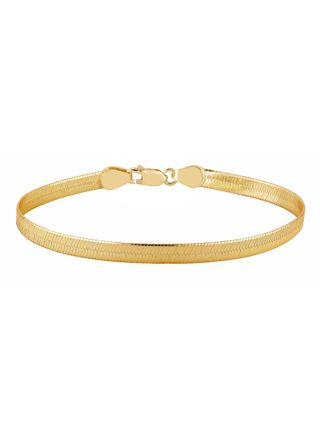 Lykka Basics silver förgyllt herringbone kedjearmband 5,10 mm