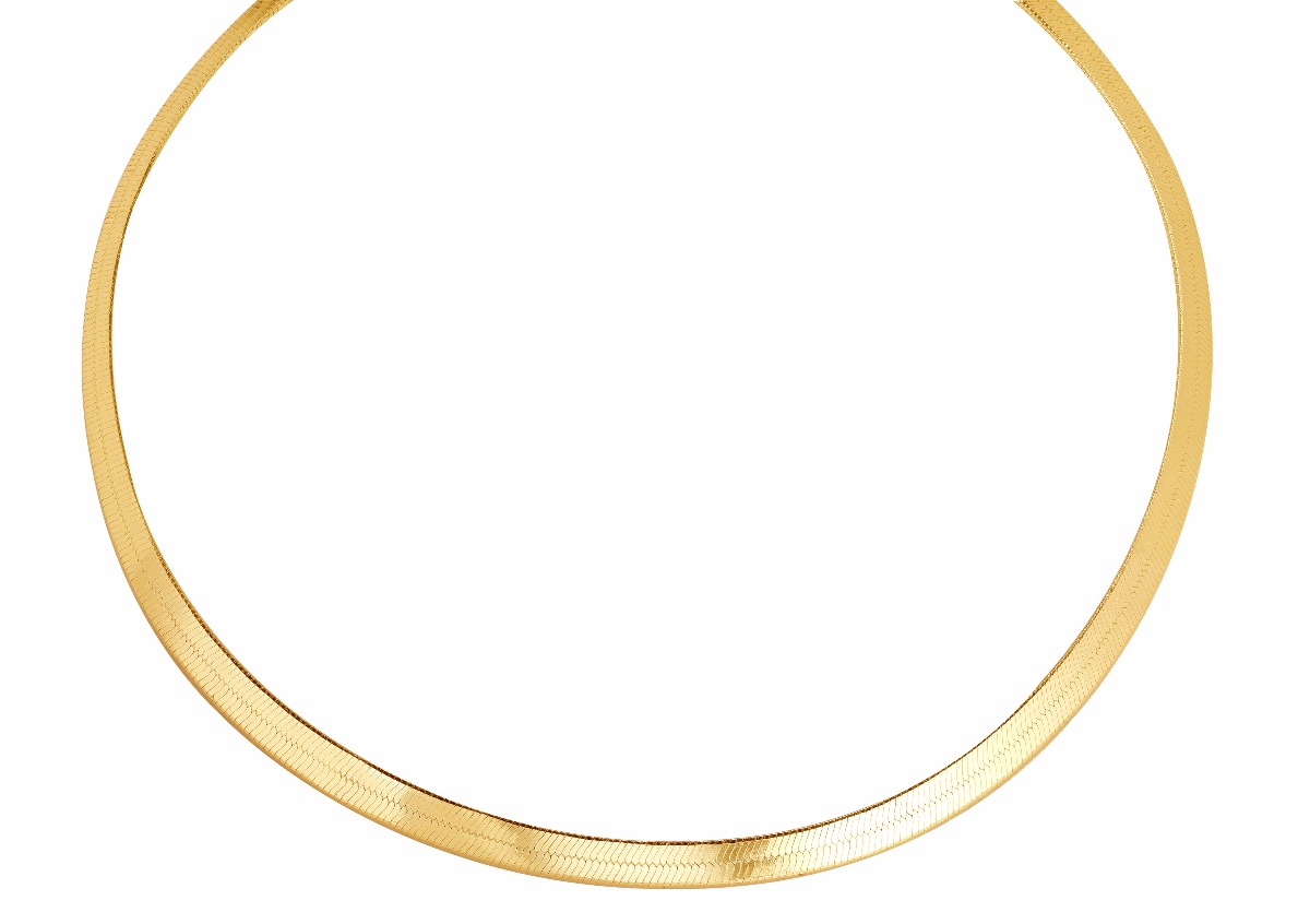 Lykka Basics silver förgylld herringbone halskedja 5,10 mm 42