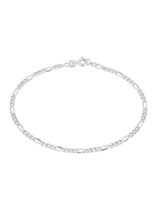 Lykka Basics silver figaro kedjearmband 2,8 mm